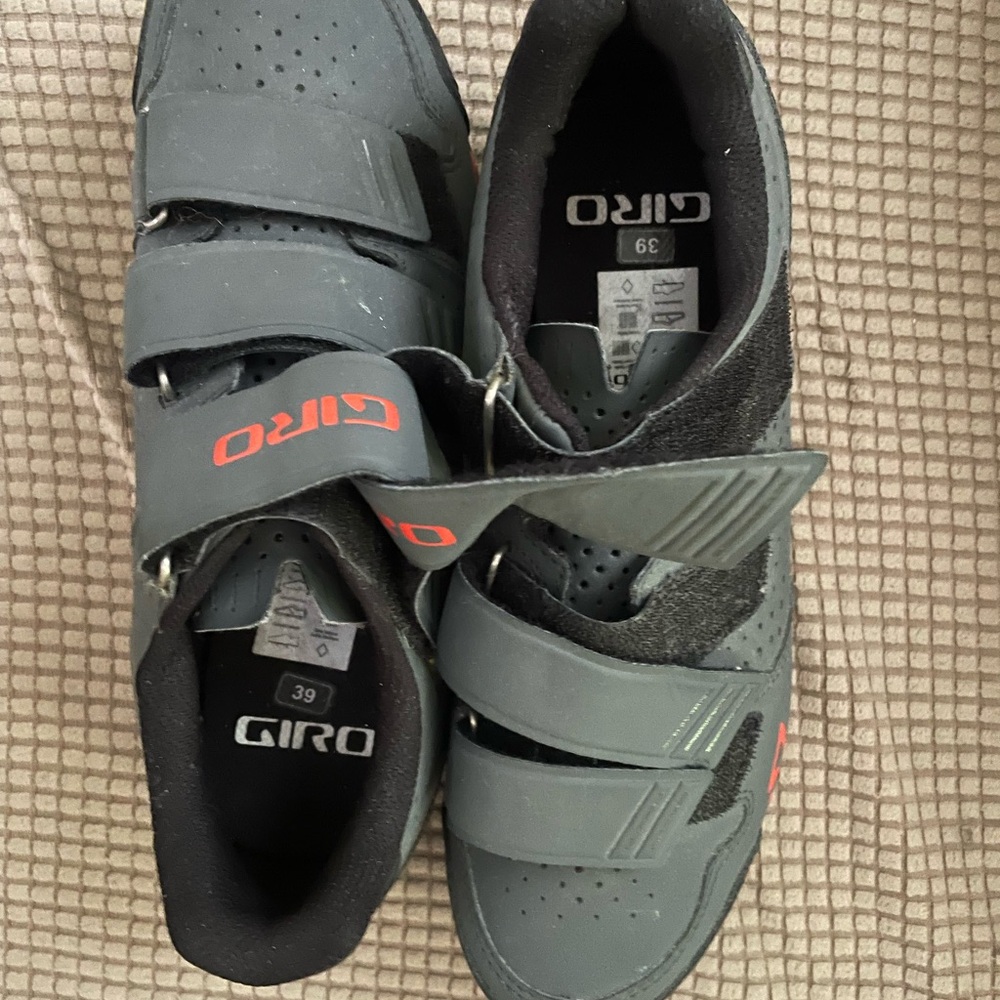 Giro Men’s Athletic Cycling Shoes in Dark Gray with Orange Accents